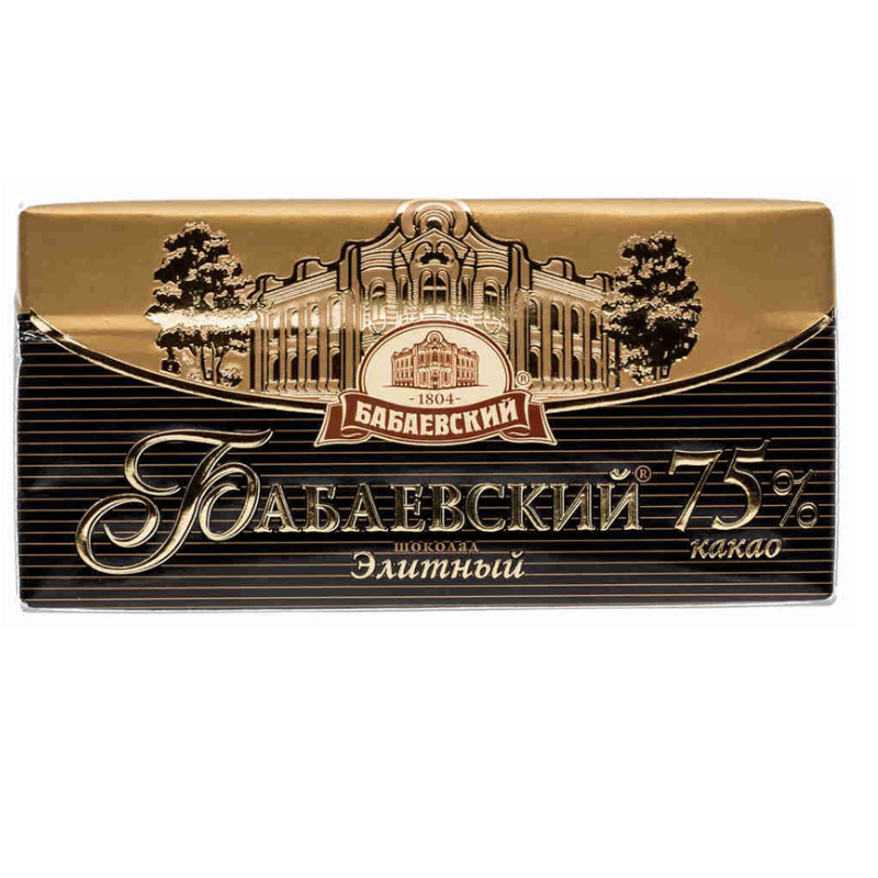 Chocolate bar "Babaevsky" elite 75% 100g