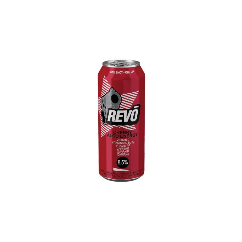Low-alcohol energy drink Revo cherry 0,5l
