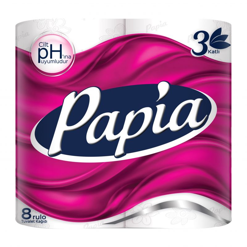 Туалетная бумага Papia 3слоя 8шт