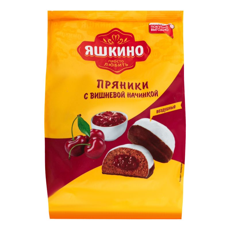 Пряники с вишневой начинкой Яшкино 350г