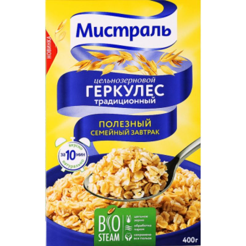 Хлопья овсяные цельнозерновой Мистраль Алтайский 400г