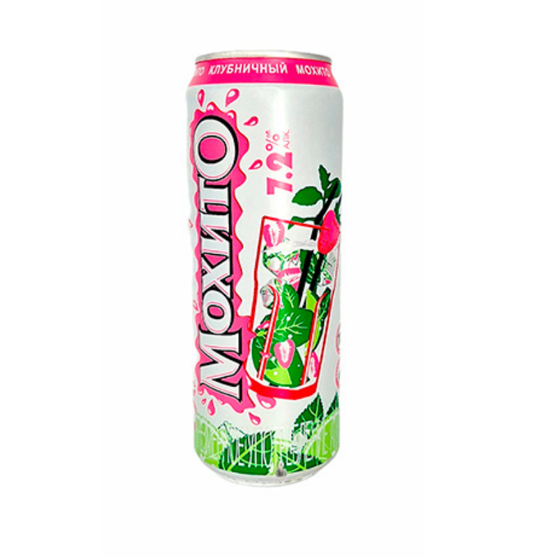 Low-alcohol cocktail Mojito Ochakovo strawberry, carbonated 0.45l