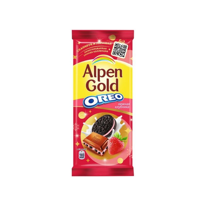 Chocolate bar Oreo Strawberry Alpen Gold 90g